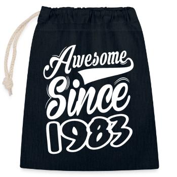 Awesome Since 1983 - Verschließbarer Geschenkbeutel aus Baumwolle (25x30cm) - Navy - Vorne