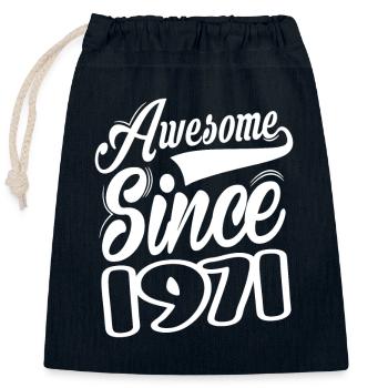 Awesome Since 1971 - Verschließbarer Geschenkbeutel aus Baumwolle (25x30cm) - Navy - Vorne