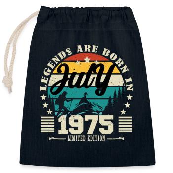 July 1975. Birthday gift July 1975. - Closable cotton gift bag (25x30cm) - navy - Front