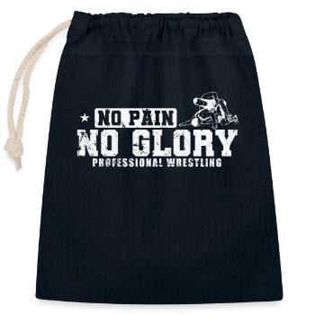 No Pain No Glory Professional Wrestling - Verschließbarer Geschenkbeutel aus Baumwolle (25x30cm) - Navy - Vorne
