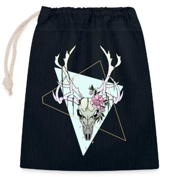 Aesthetic Deer Skull Deer Head Pastel Design - Closable cotton gift bag (25x30cm) - navy - Front