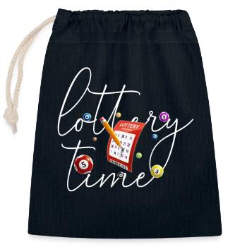 Lotterie-Bingo-Zeit - Verschließbarer Geschenkbeutel aus Baumwolle (25x30cm) - Navy - Vorne