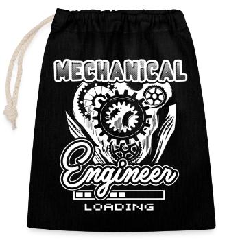 Mechanical Engineer Mechanical Engineer Loading - Closable cotton gift bag (25x30cm) - black - Front