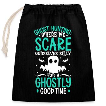 Recherche paranormale Halloween Ghost Hunter - Sac cadeau en coton avec cordon (25 x 30 cm) - noir - Devant