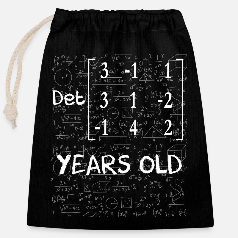 47th birthday 47 years matrix determinant - Closable cotton gift bag (25x30cm) - black