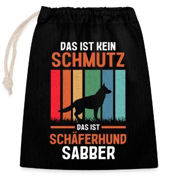Hund Schäferhund - Verschließbarer Geschenkbeutel aus Baumwolle (25x30cm) - Schwarz - Vorne