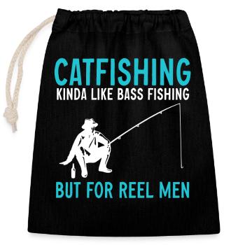 Catfish Fishing Catfish Anglers - Closable cotton gift bag (25x30cm) - black - Front