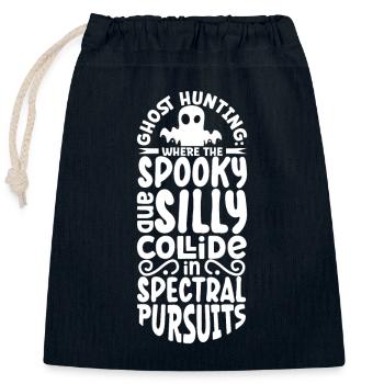 Recherche paranormale Halloween Ghost Hunter - Sac cadeau en coton avec cordon (25 x 30 cm) - bleu marine - Devant