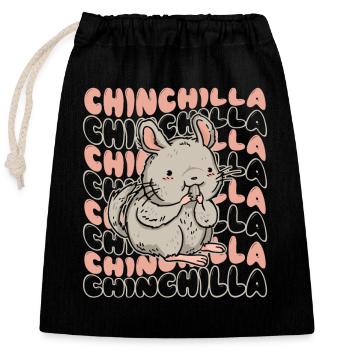 Chinchilla Longhair Shorttail Longtail - Closable cotton gift bag (25x30cm) - black - Front