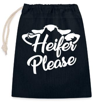 Färse bitte - - Verschließbarer Geschenkbeutel aus Baumwolle (25x30cm) - Navy - Vorne