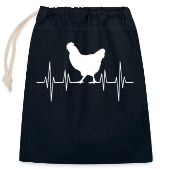 Heart palpitations hen - - Closable cotton gift bag (25x30cm) - navy - Front