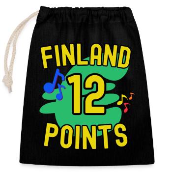 Finland 12 points - the right winner - Closable cotton gift bag (25x30cm) - black - Front