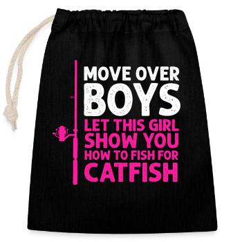 Catfish Fishing Catfish Anglers - Closable cotton gift bag (25x30cm) - black - Front
