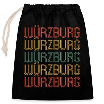 Würzburgerin Würzburger Würzburg - Closable cotton gift bag (25x30cm) - black - Front