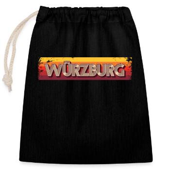 Würzburgerin Würzburger Würzburg - Closable cotton gift bag (25x30cm) - black - Front