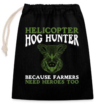 Hubschrauber-schweinejäger-design Für Die - Verschließbarer Geschenkbeutel aus Baumwolle (25x30cm) - Schwarz - Vorne