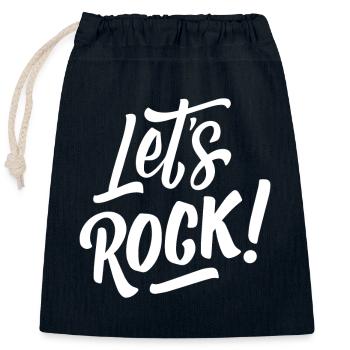 Let's Rock - Rock Music Rock & Roll - Closable cotton gift bag (25x30cm) - navy - Front