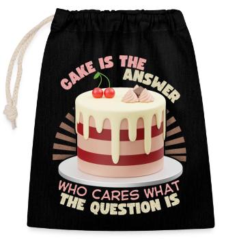 Gâteau, boulanger, gâteau au four drôle de dicton - Sac cadeau en coton avec cordon (25 x 30 cm) - noir - Devant