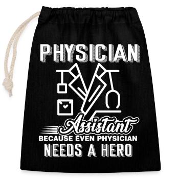 Physician Assistant Physician Assistant Hero - Closable cotton gift bag (25x30cm) - black - Front