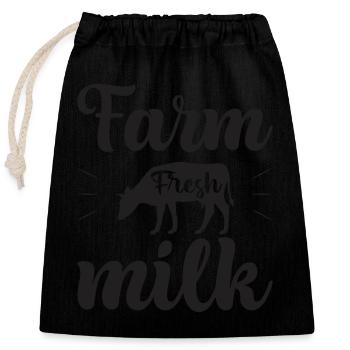 Farm Fresh Milk - - Closable cotton gift bag (25x30cm) - black - Front