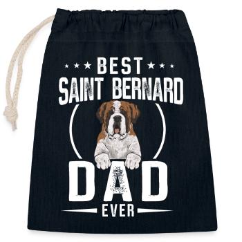St. Bernard St. Bernard Dog Dog - Closable cotton gift bag (25x30cm) - navy - Front