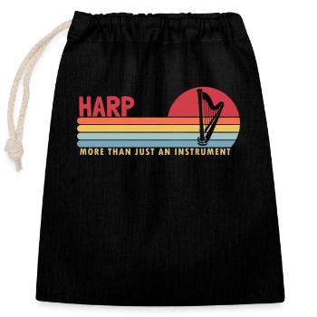Harpe plus qu’un instrument Harpe musique harpe - Sac cadeau en coton avec cordon (25 x 30 cm) - noir - Devant