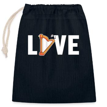 Love Harfe Konzertharfe Harfenmusik Harfenspieler - Verschließbarer Geschenkbeutel aus Baumwolle (25x30cm) - Navy - Vorne