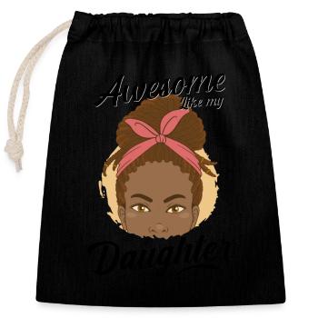 Génial comme ma fille noire - Sac cadeau en coton avec cordon (25 x 30 cm) - noir - Devant