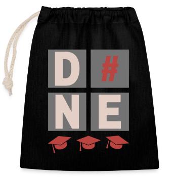 FAIT, graduation, graduation, diplôme d’études secondaires, diplôme - Sac cadeau en coton avec cordon (25 x 30 cm) - noir - Devant