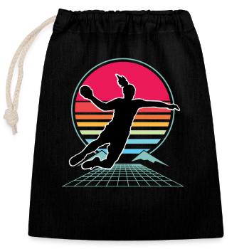 Handball Handballerin Frauen Handball - Verschließbarer Geschenkbeutel aus Baumwolle (25x30cm) - Schwarz - Vorne