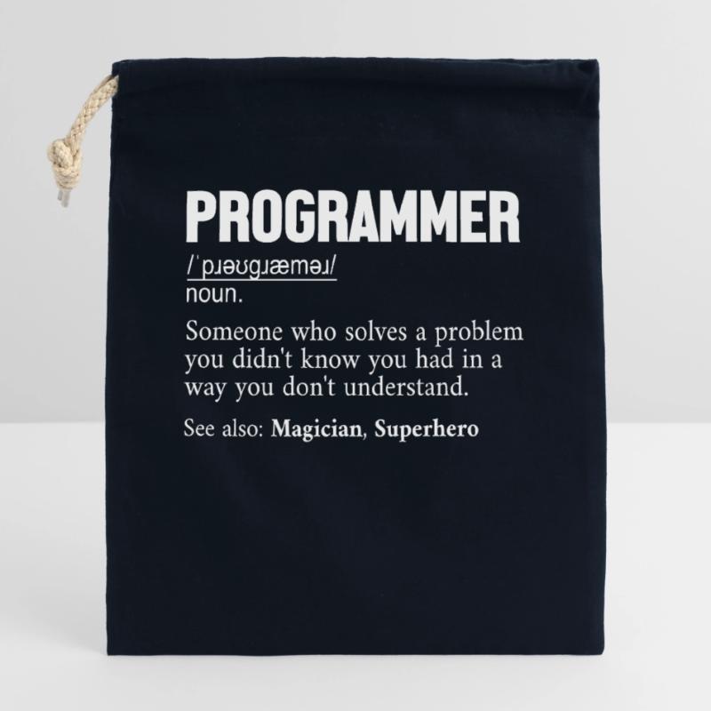 Programmer Definition Softwareentwickler Coder Verschließbarer Geschenkbeutel aus Baumwolle (25x30cm)