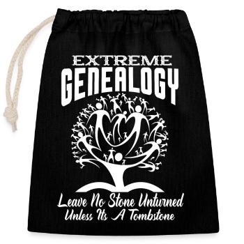 Genealogy Extreme Genealogy - Closable cotton gift bag (25x30cm) - black - Front