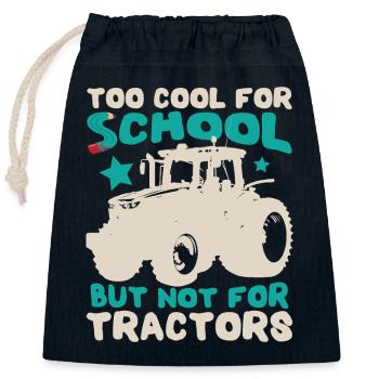 Élevage de tracteurs pour enfants - Sac cadeau en coton avec cordon (25 x 30 cm) - bleu marine - Devant