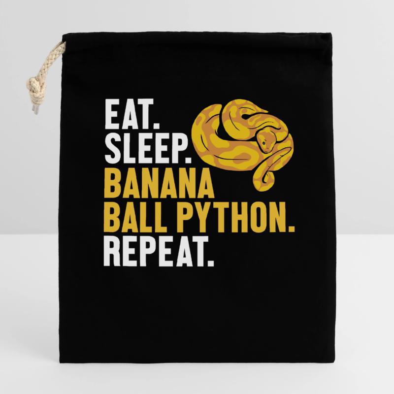 Manger dormir Boule de banane Python Répéter Boule de banane Sac cadeau en coton avec cordon (25 x 30 cm)