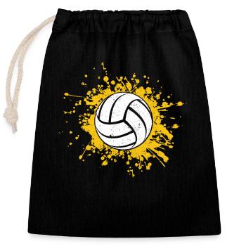 Volleyball de plage Drôle de jeu de sports d’équipe - Sac cadeau en coton avec cordon (25 x 30 cm) - noir - Devant
