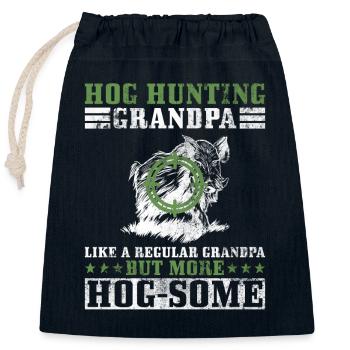 Schweinejagd Großvater Design Für Wildschweinjagd - Verschließbarer Geschenkbeutel aus Baumwolle (25x30cm) - Navy - Vorne