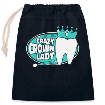 Crazy Crown Lady Laboratoire dentaire Laboratoire dentaire - Sac cadeau en coton avec cordon (25 x 30 cm) - bleu marine - Devant