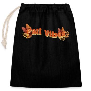 Hallo Herbst Vibes Saison Falling Autumn Leaves - Verschließbarer Geschenkbeutel aus Baumwolle (25x30cm) - Schwarz - Vorne
