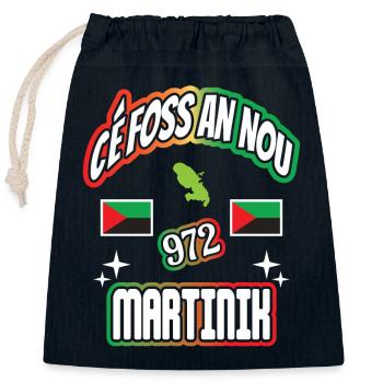 cadeau Cé Foss An Nou 972 Martinik - Sac cadeau en coton avec cordon (25 x 30 cm) - bleu marine - Devant
