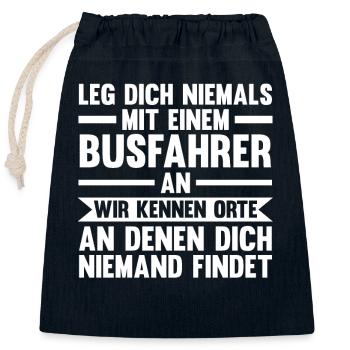 Bus Busfahrer - Verschließbarer Geschenkbeutel aus Baumwolle (25x30cm) - Navy - Vorne