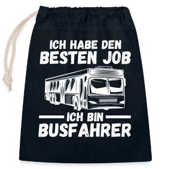 Bus Busfahrer - Verschließbarer Geschenkbeutel aus Baumwolle (25x30cm) - Navy - Vorne