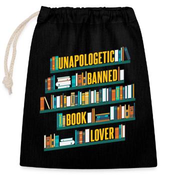 Unapologetic Verbotener Buchliebhaber - Verschließbarer Geschenkbeutel aus Baumwolle (25x30cm) - Schwarz - Vorne