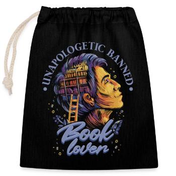Unapologetic Verbotener Buchliebhaber - Verschließbarer Geschenkbeutel aus Baumwolle (25x30cm) - Schwarz - Vorne