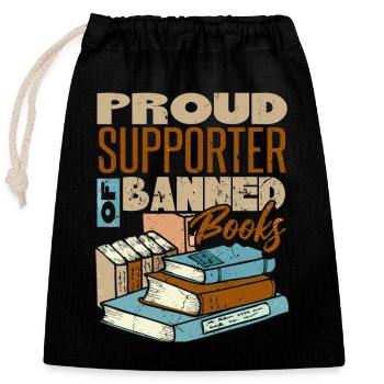 Fier partisan des livres interdits - Sac cadeau en coton avec cordon (25 x 30 cm) - noir - Devant