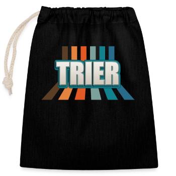 Triererin Trierer Trier - Verschließbarer Geschenkbeutel aus Baumwolle (25x30cm) - Schwarz - Vorne
