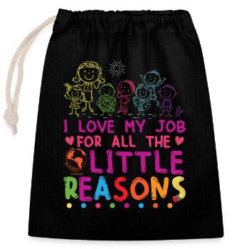 Cute Teaching School Classroom Daycare - Closable cotton gift bag (25x30cm) - black - Front