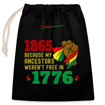 4 juillet 1865 Parce que mes ancêtres, Brown - Sac cadeau en coton avec cordon (25 x 30 cm) - noir - Devant