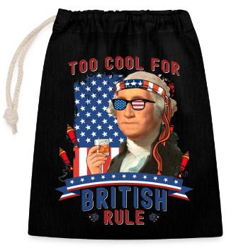 4th of July George Washington Too Cool for - Closable cotton gift bag (25x30cm) - black - Front