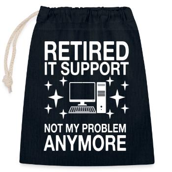 Slogan amusant du support informatique - Sac cadeau en coton avec cordon (25 x 30 cm) - bleu marine - Devant
