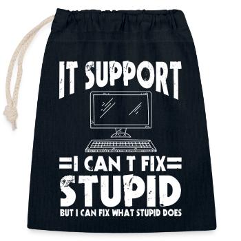 Cadeau informatique de soutien informatique ironique - Sac cadeau en coton avec cordon (25 x 30 cm) - bleu marine - Devant